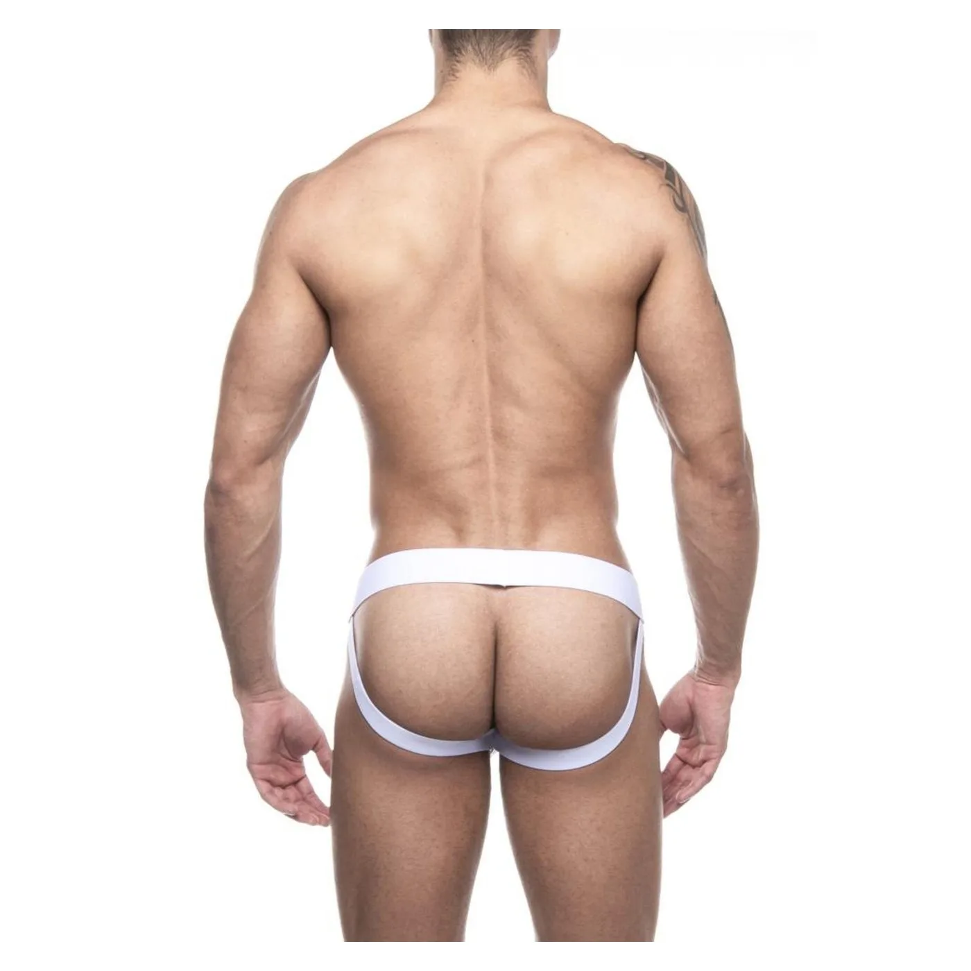 Jockstrap em Suplex Branco Vazada com Arrastão, SD Clothing - Butique Bella