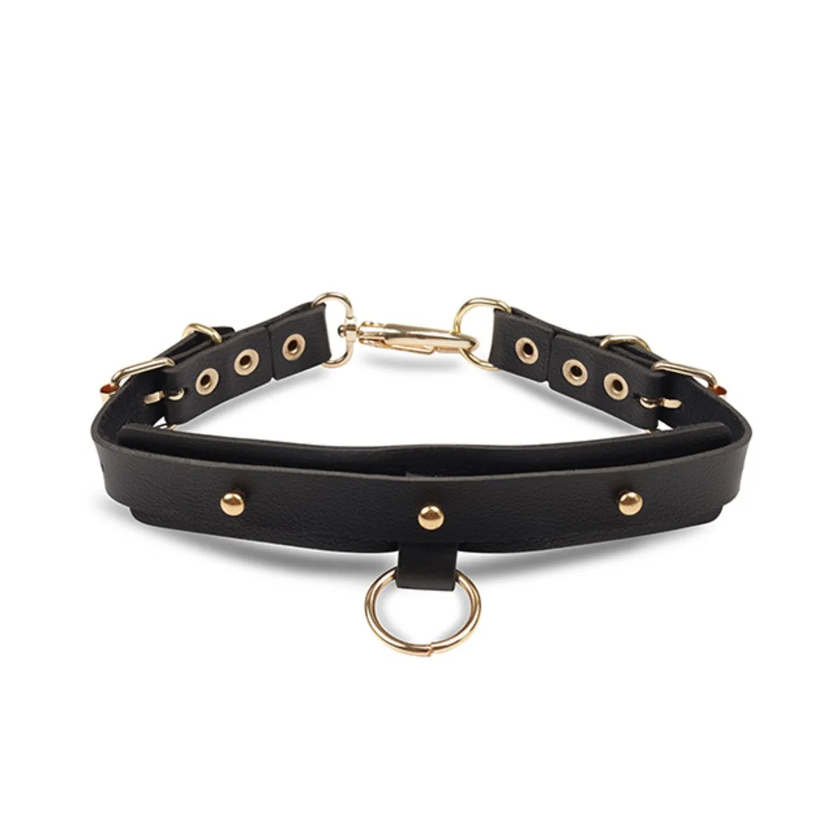 Gargantilha Choker com Argolas e Detalhes Dourados
