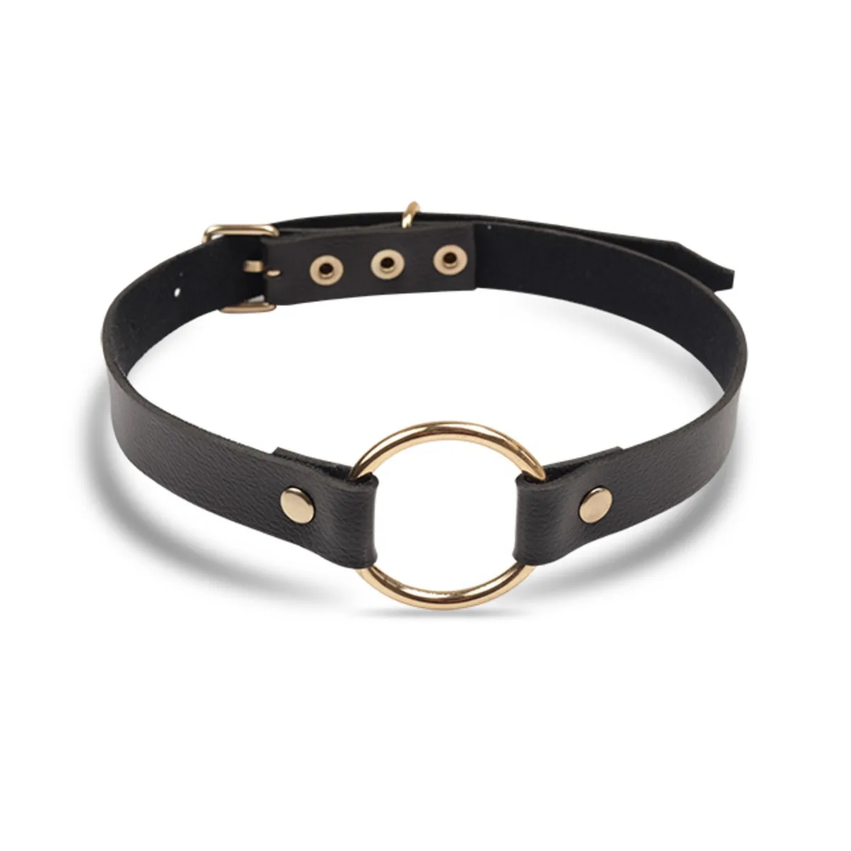 Mordaça O-Ring Gag com Argola Dourada