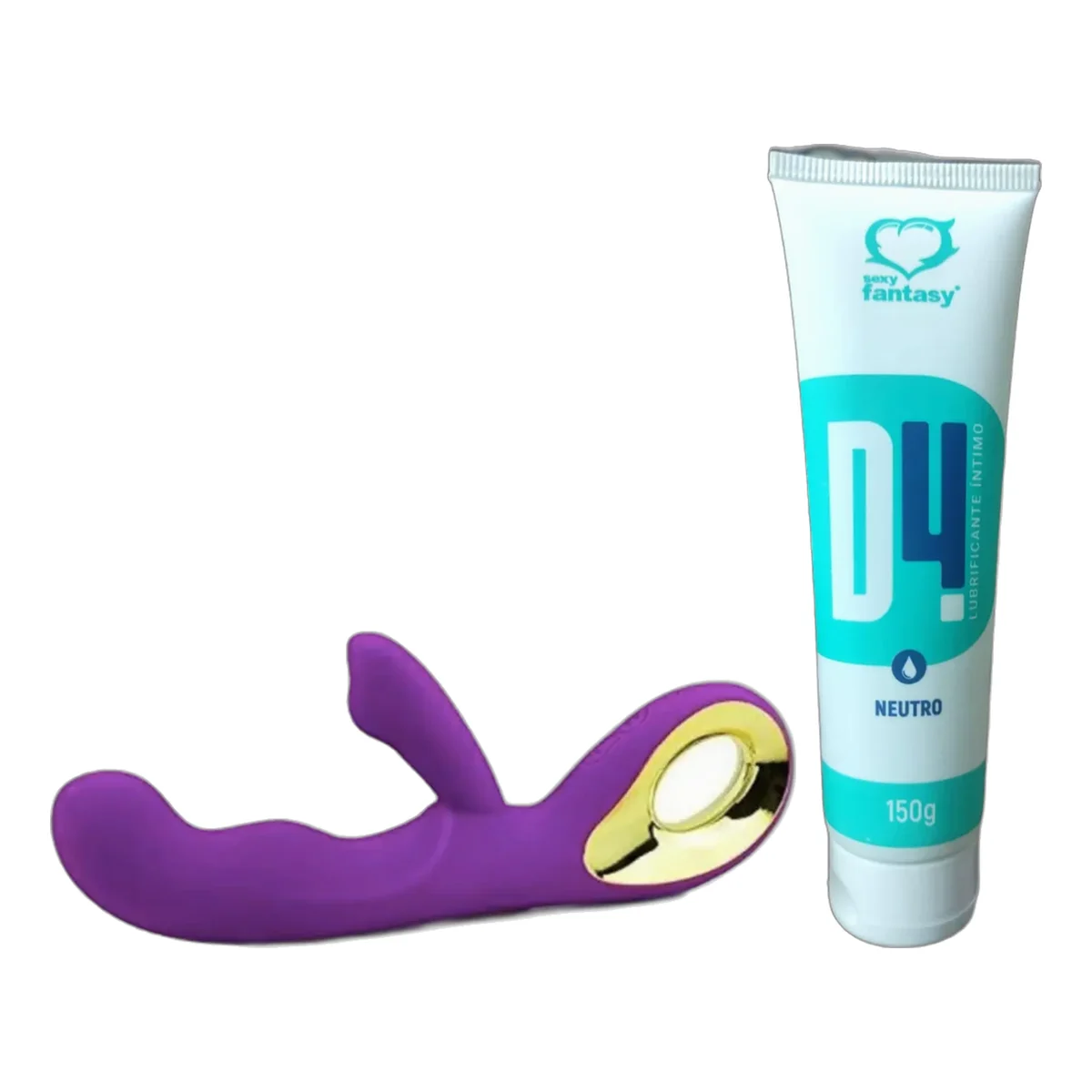 Kit Vibrador Ponto G E Clitóris Orgasmo Duplo + Lubrificante