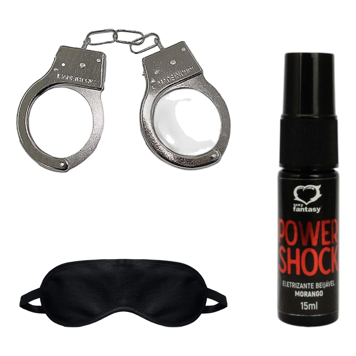 Kit Kit Bondage Algema + Venda Pelúcia + Gel Eletrizante Brinde