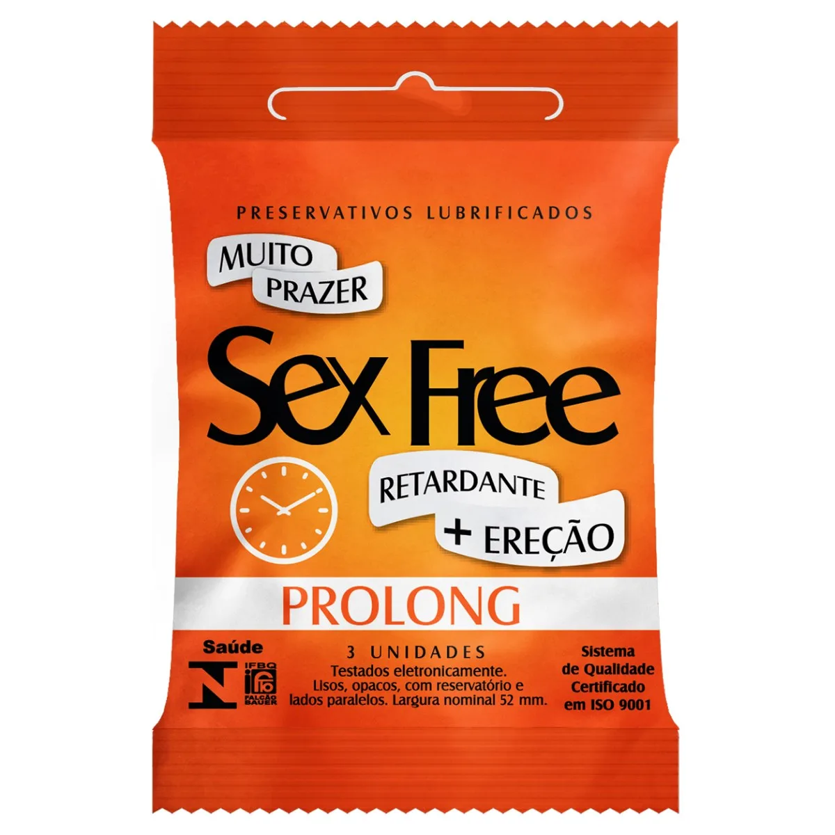 Preservativo Sex Free Prolong Retardante 3un, Adão e Eva - Butique Bella
