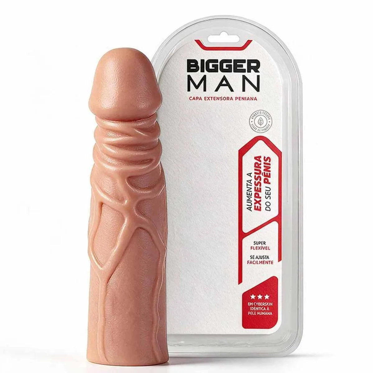 CAPA PENIANA EM CYBER SKIN - 13,5CM, Adão e Eva - Butique Bella