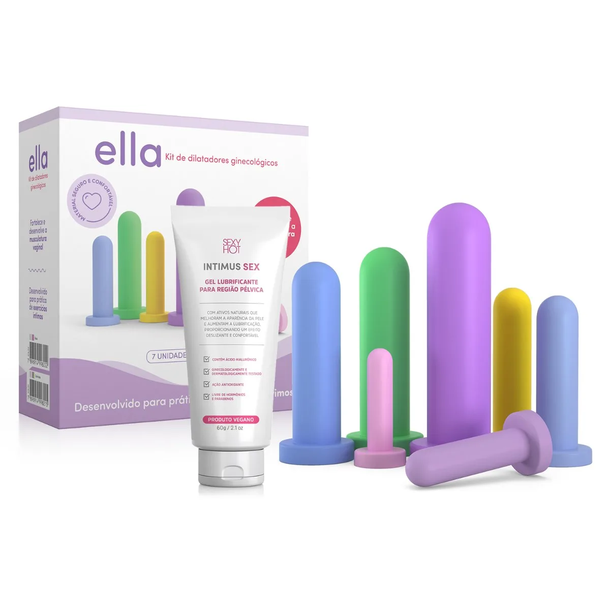 KIT 7 DILATADORES GINECOLÓGICOS COLORIDOS + GEL LUBRIFICANTE, Adão e Eva - Butique Bella