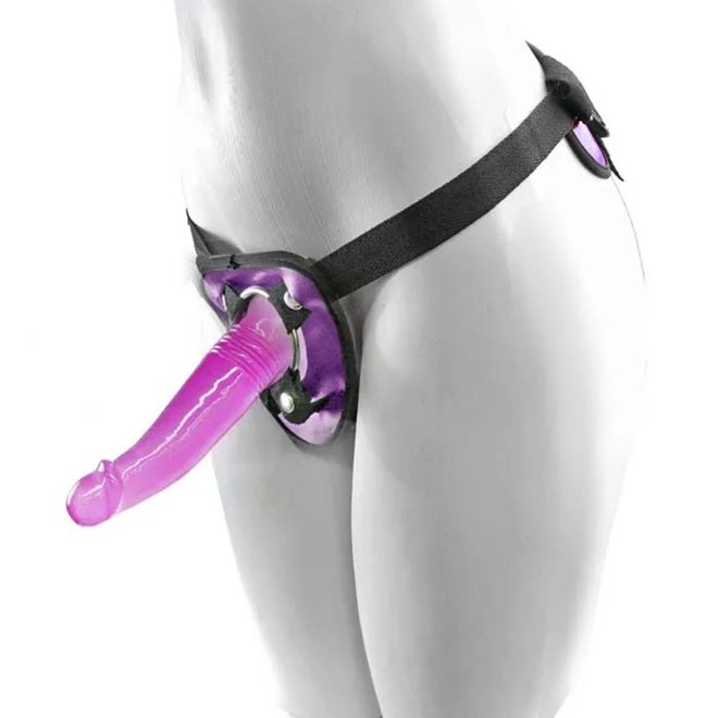 CINTA STRAP ON UNIVERSAL COM PÊNIS ROSA DE 18CM LEVEMENTE CURVADO - Butique Bella
