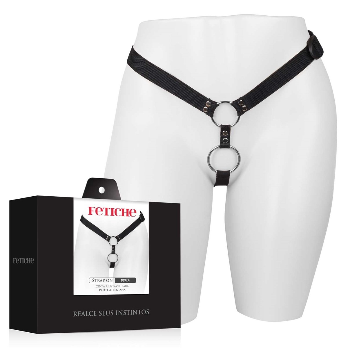 Cinta Strap On Dupla Penetração Ajustável - Preta