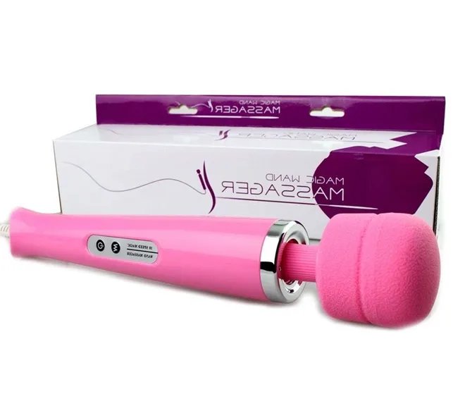 VIBRADOR E MASSAGEADOR MAGIC WAND - RECARREGÁVEL - ULTRA POTENTE - ROSA - Butique Bella