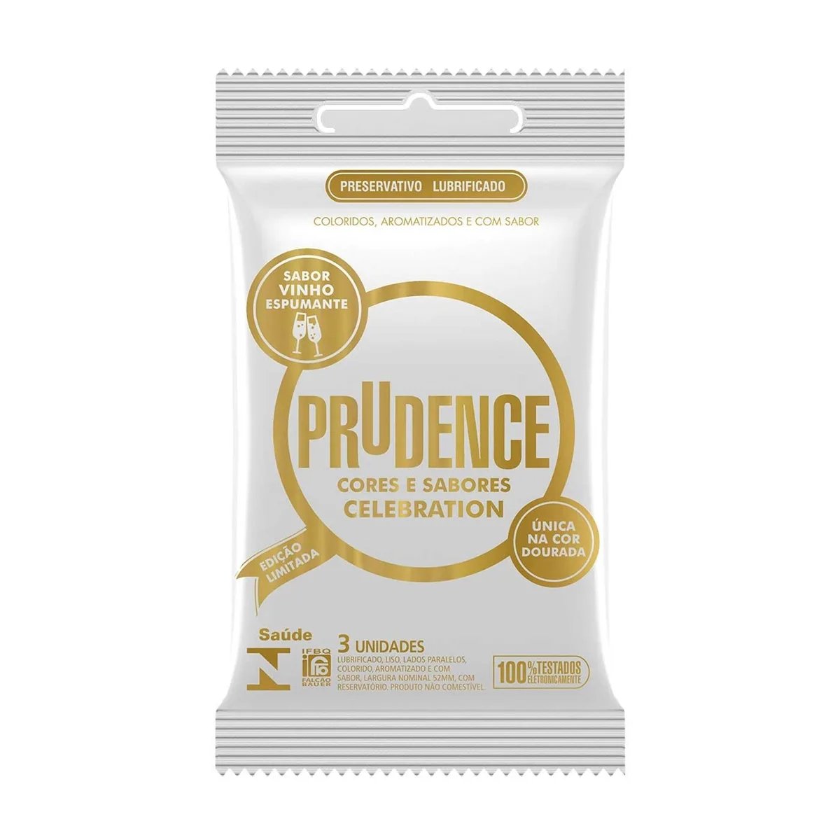 PRESERVATIVO PRUDENCE - CELEBRATION - SABOR VINHO ESPUMANTE - Butique Bella