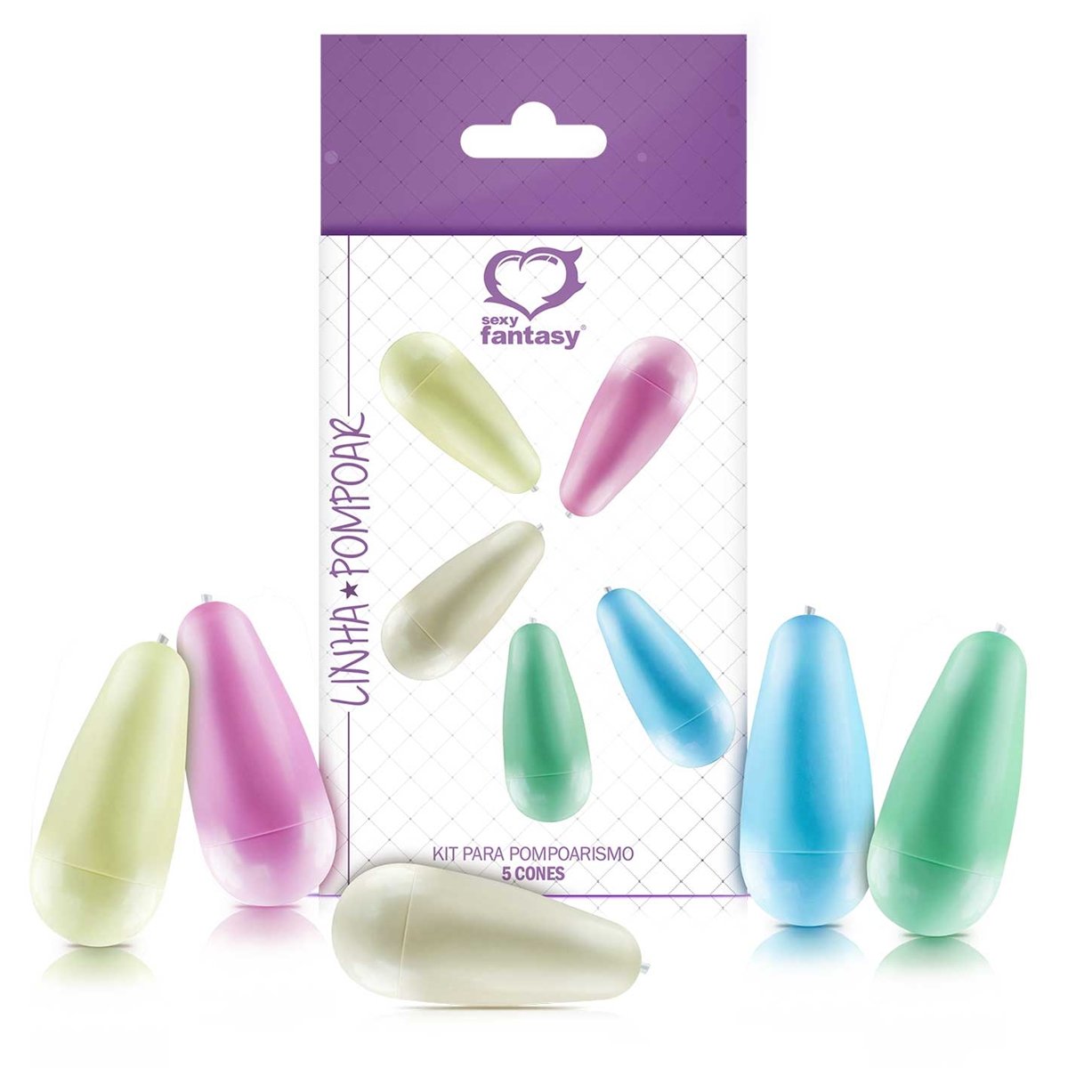 KIT COM 5 CONES PARA POMPOARISMO, Sexy Fantasy KIT COM 5 CONES PARA POMPOARISMO, Sexy Fantasy - vista adicional - Butique Bella