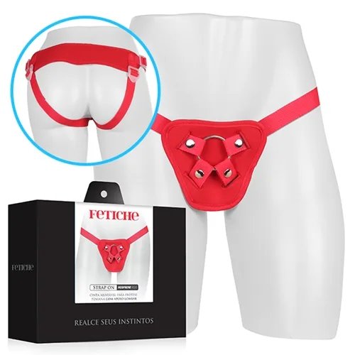 CINTA STRAP ON EM NEOPRENE PLUS - VERMELHO - Butique Bella