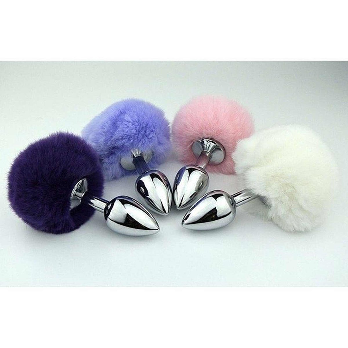 Plug Anal de Aço com Pompom de Coelhinha (P/M/G/GG)