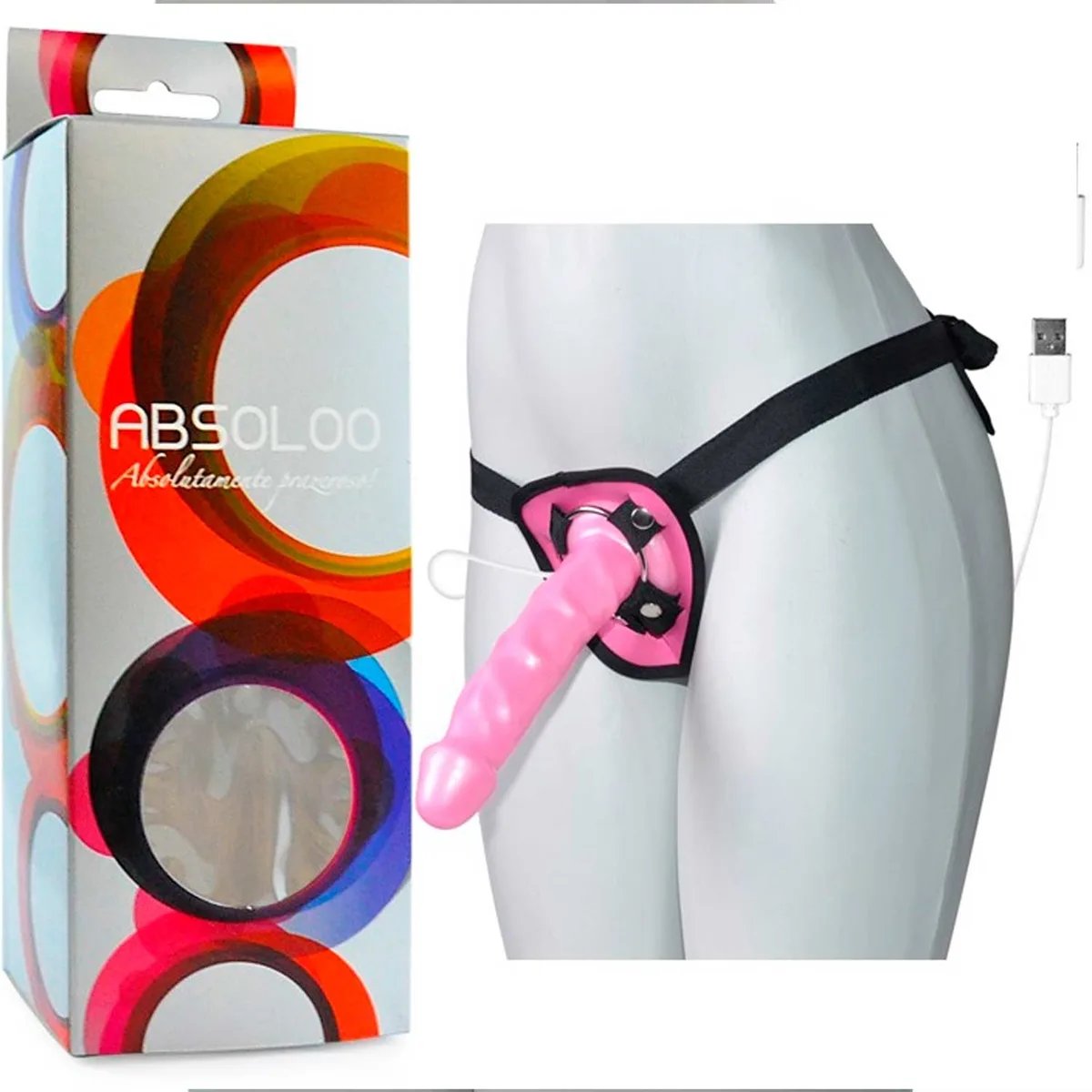 CINTA PENIANA STRAP ON COM PÊNIS ROSA PEROLADO COM AQUECIMENTO - Butique Bella