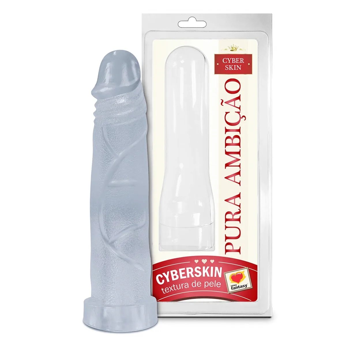 CAPA PENIANA EM CYBERSKIN TRANSPARENTE - 16,5X 4CM 16,5CM, Sexy Fantasy - Butique Bella