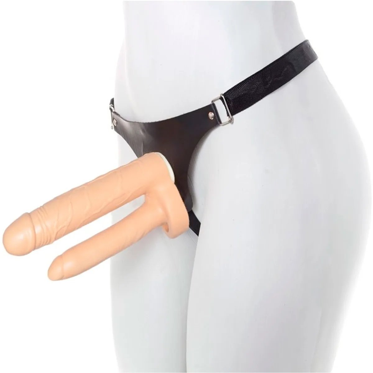 CINTA STRAP ON COM PÊNIS AVANTAJADO E PLUG COM VÉRTEBRAS - Butique Bella