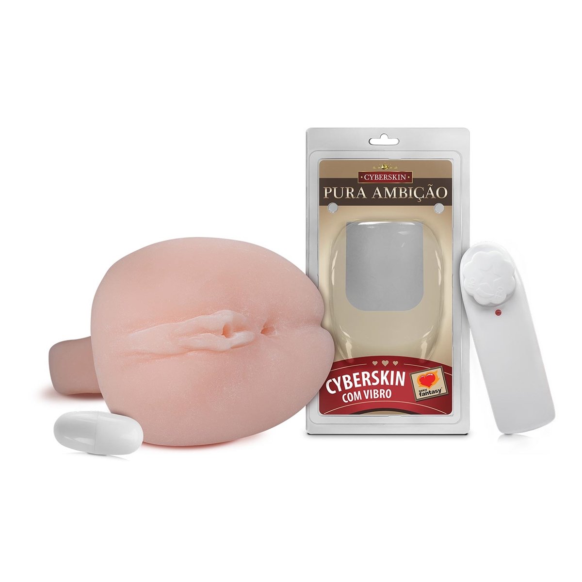 Masturbador Ultrarrealista em CyberSkin Formato de Vagina e Vibrador