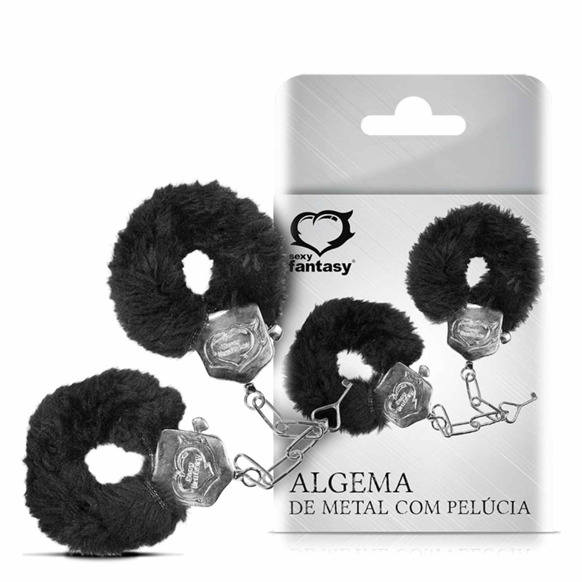 ALGEMAS EM METAL COM PELÚCIA - PRETA, Sexy Fantasy ALGEMAS EM METAL COM PELÚCIA - PRETA, Sexy Fantasy - vista adicional - Butique Bella
