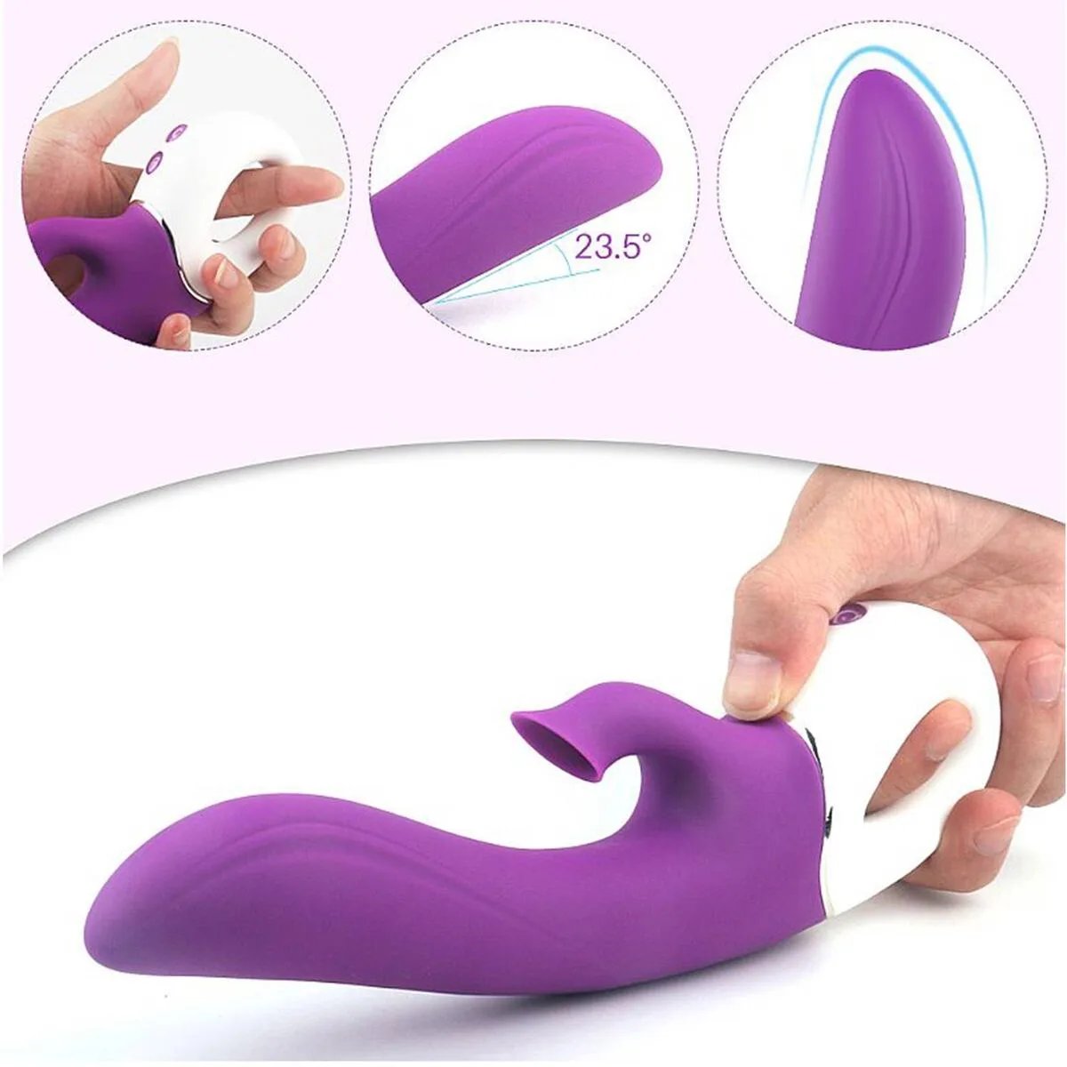 VIBRADOR E ESTIMULADOR DE CLITÓRIS COM SUCÇÃO - DEW - Butique Bella