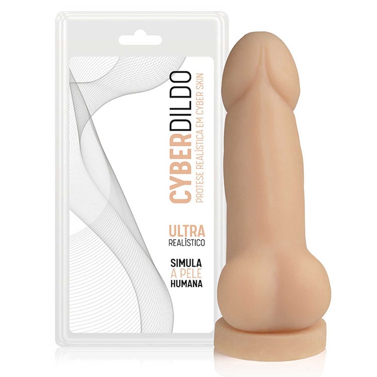 PÊNIS REALÍSTICO EM CYBERSKIN COM VÉRTEBRA E ESCROTO - R1 - 18X4CM, Adão e Eva - vista adicional - Butique Bella