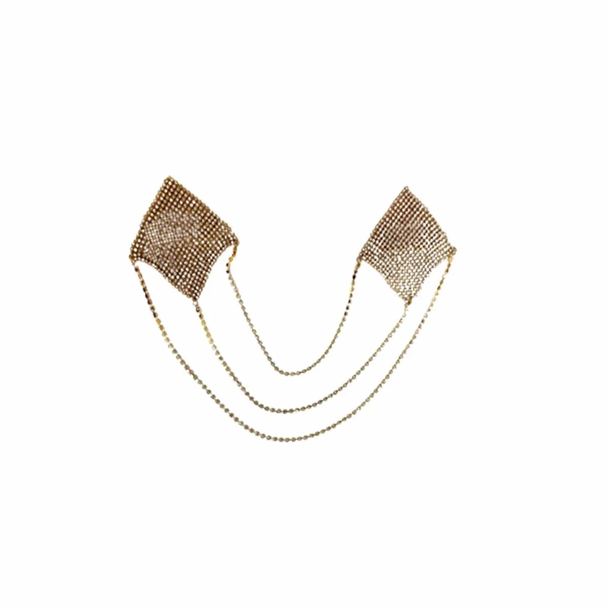 NIPPLE COVER - PROTETOR DE MAMILO COM STRASS E CORRENTE DOURADA, Yaffa - Butique Bella