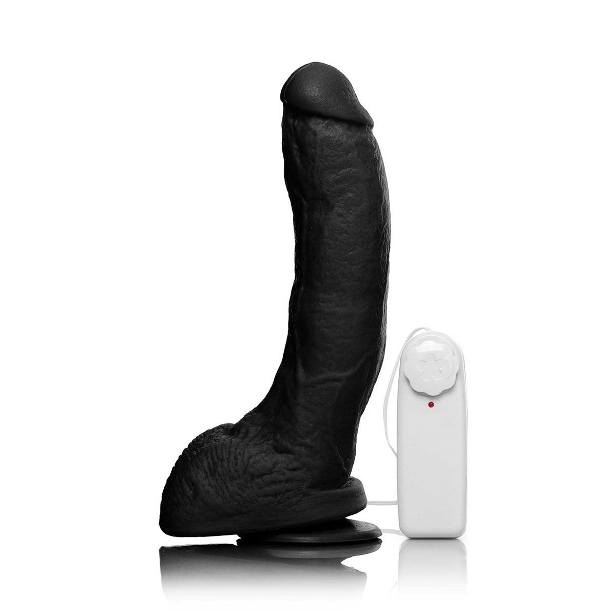 Pênis Realístico com Escroto, Ventosa e Vibrador e Controle (Bengala)