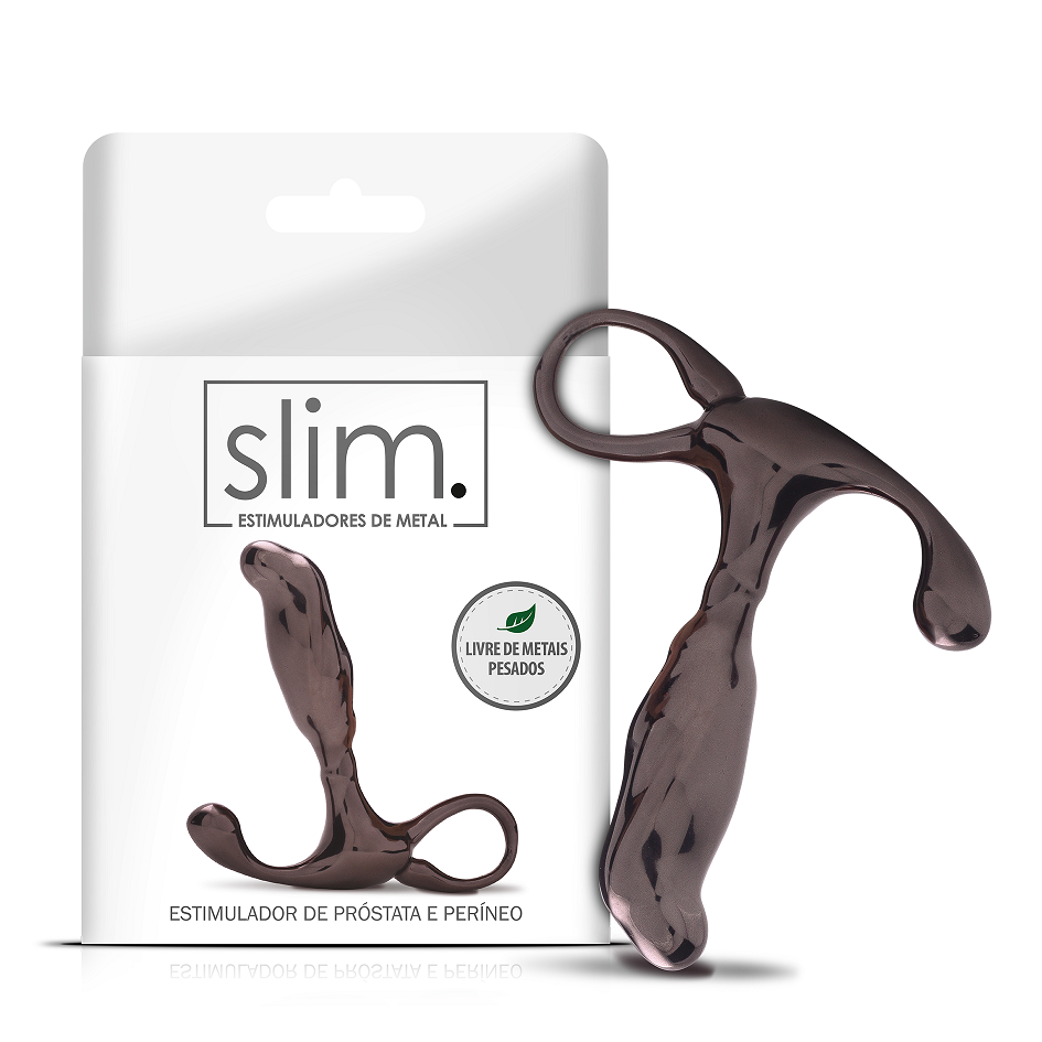Estimulador de Próstata e Períneo em Metal - Linha Slim