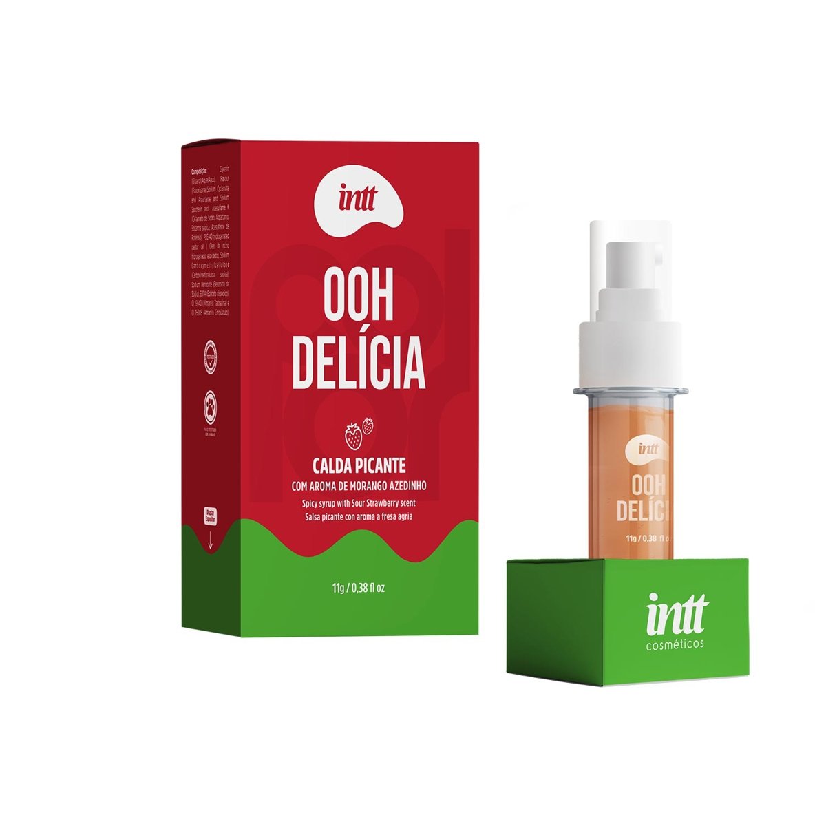 Ooh Delicia Calda Picante Beijável Sabor Morango Azedinho