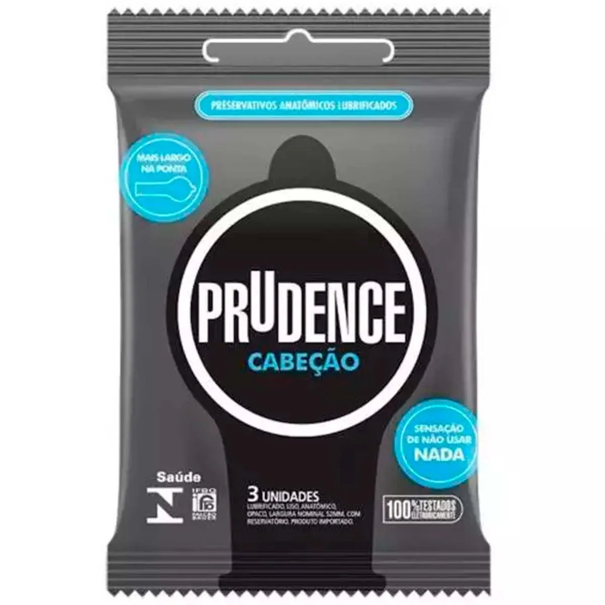 PRESERVATIVO PRUDENCE - CABEÇÃO - MAIS LARGO NA PONTA - Butique Bella