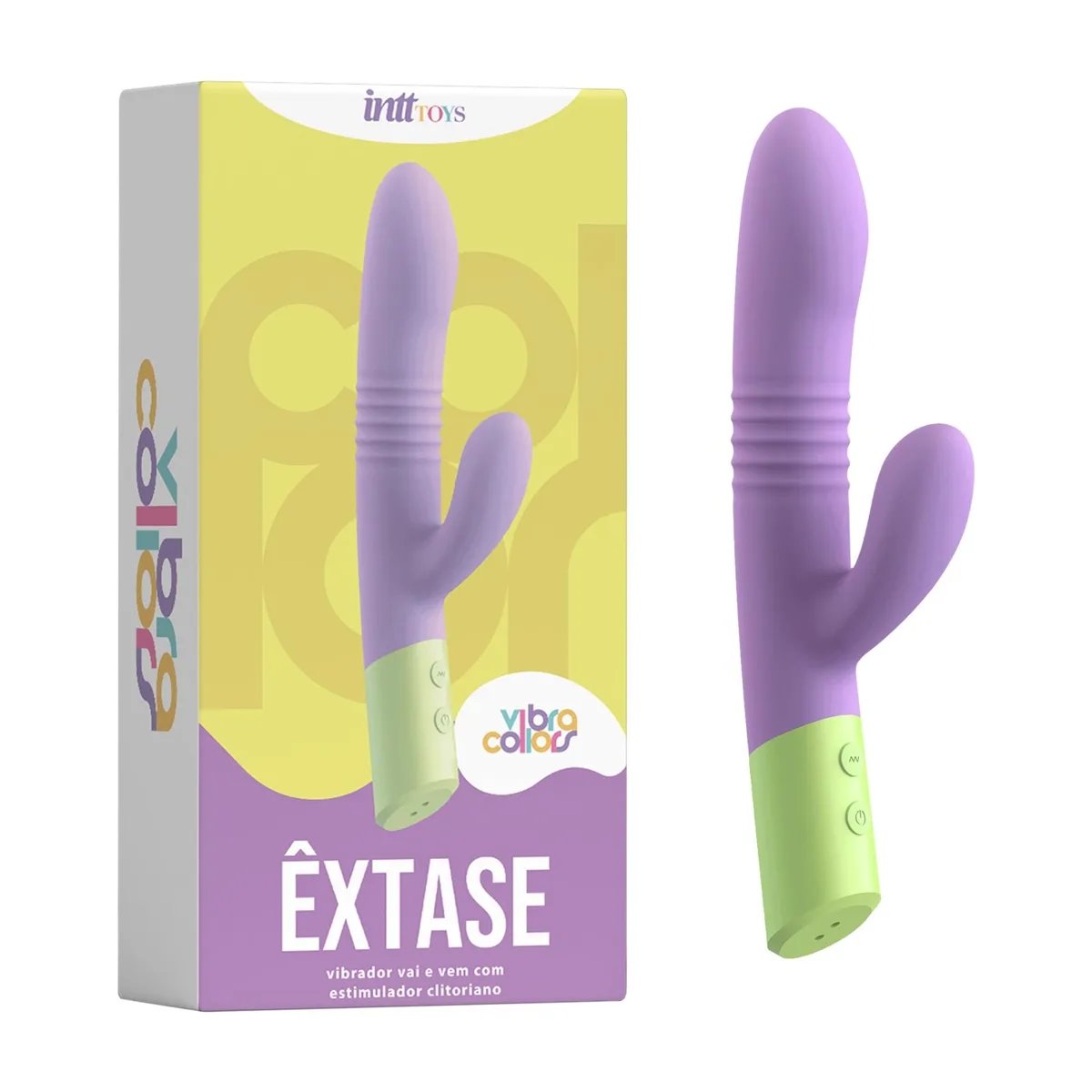 ÊXTASE - VIBRADOR VAI E VEM COM ESTIMULAÇÃO DE CLITÓRIS  VERMELHO, Intt - vista adicional - Butique Bella
