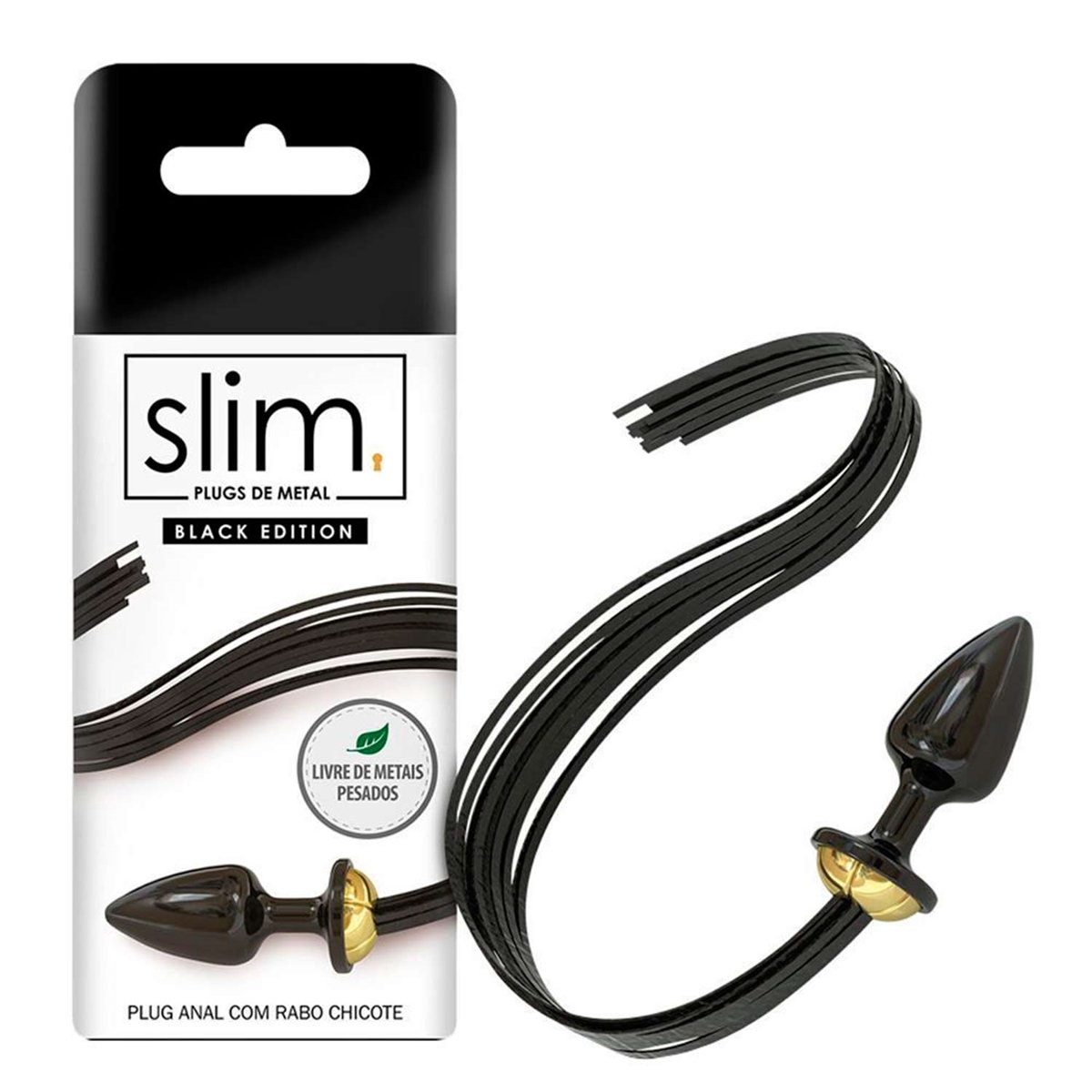 Plug Anal com Rabo Chicote - Black Edition