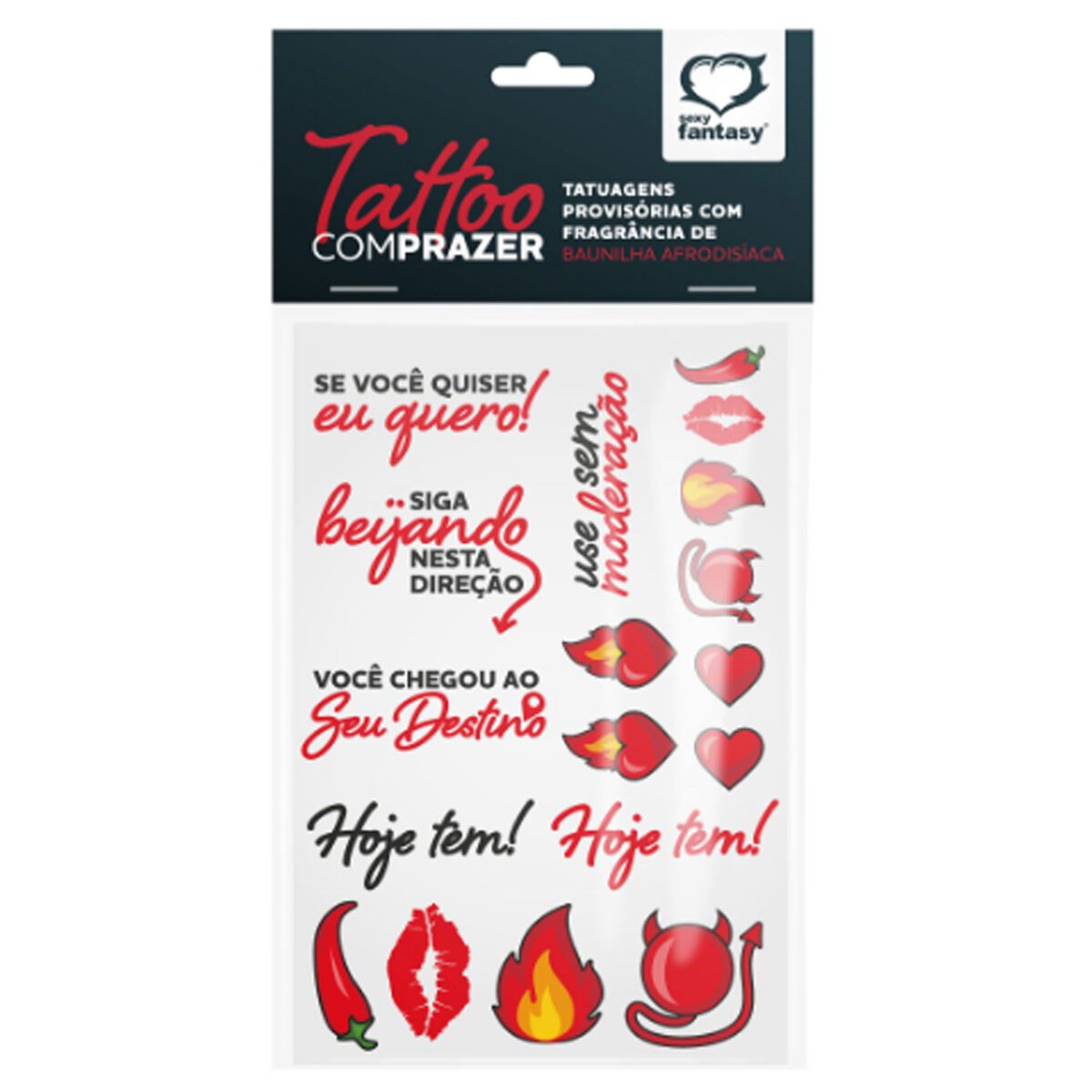 Tatoo Provisória com Prazer Cartela