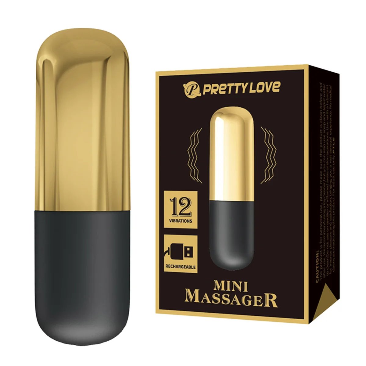 MINI BULLET RECARREGÁVEL 12 VIBRAÇÕES, Importado - Butique Bella