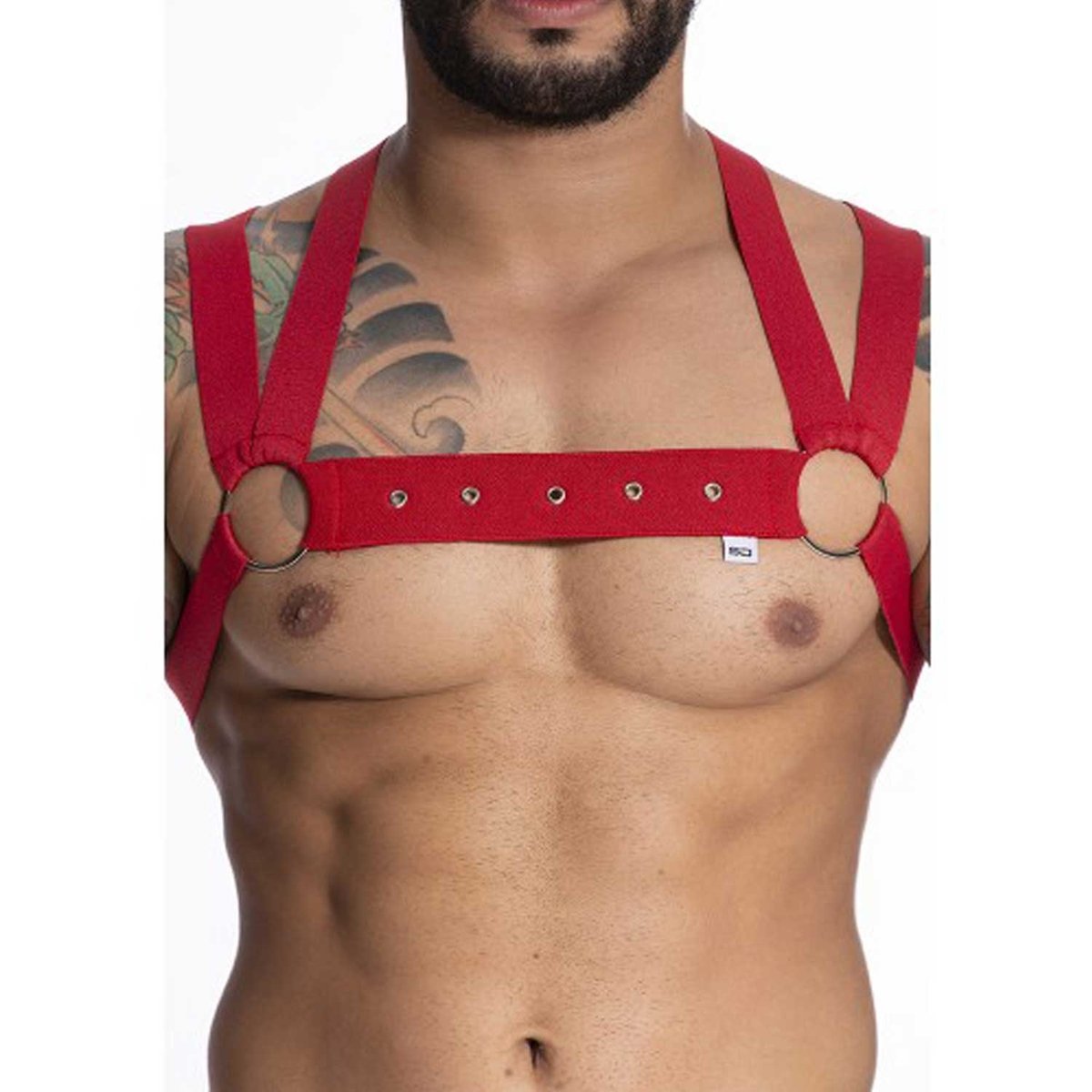 Harnes Feito em Elastico Vermelho Com Ilhos