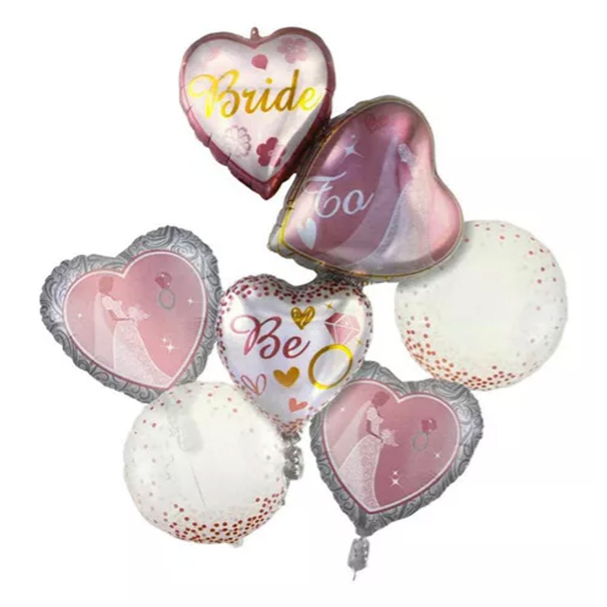 BALÃO METALIZADO KIT CORAÇÃO BRIDE 7 ITENS 60X94,5CM, Importado BALÃO METALIZADO KIT CORAÇÃO BRIDE 7 ITENS 60X94,5CM, Importado - vista adicional - Butique Bella