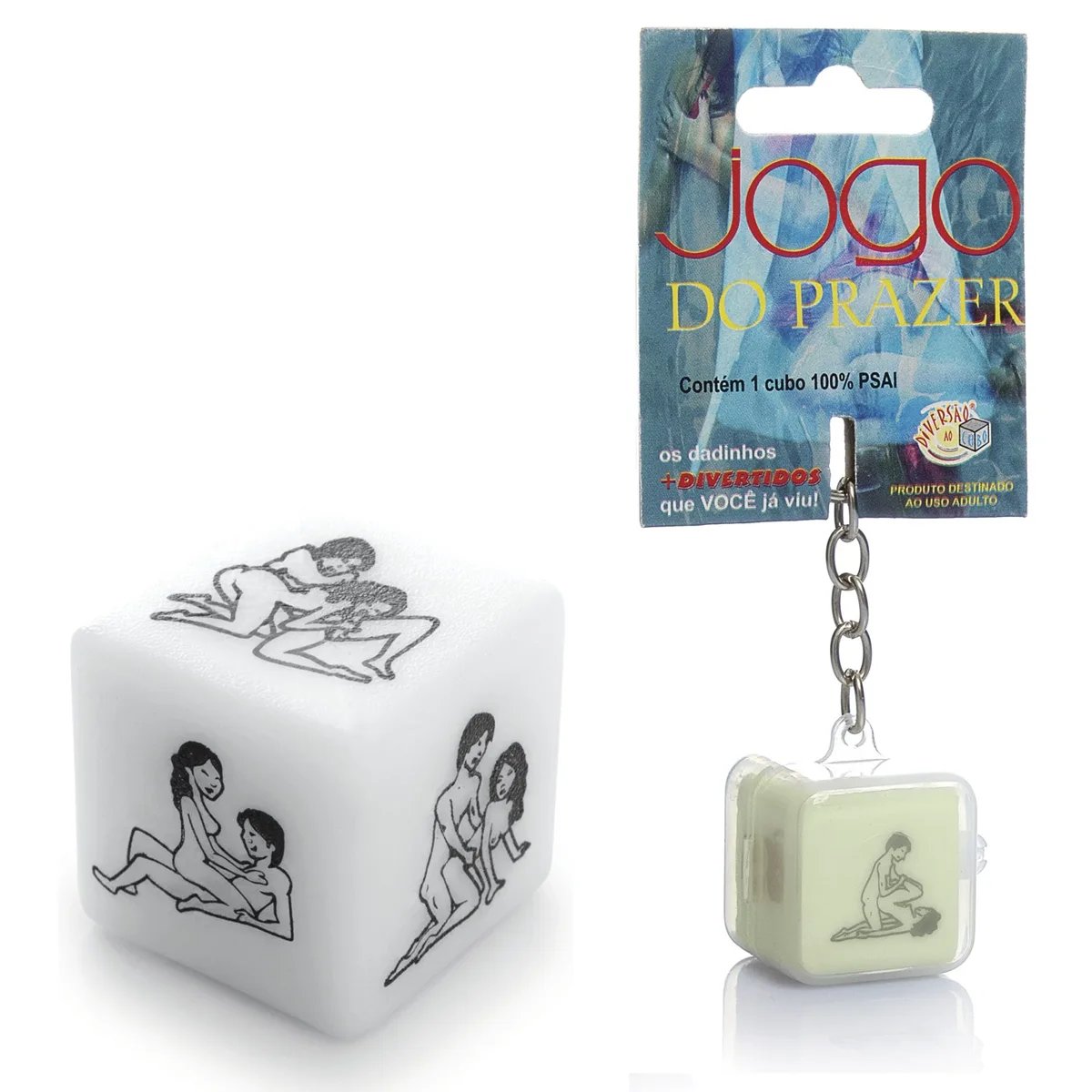 DADO - JOGO DO PRAZER CHAVEIRINHO, Adão e Eva - Butique Bella