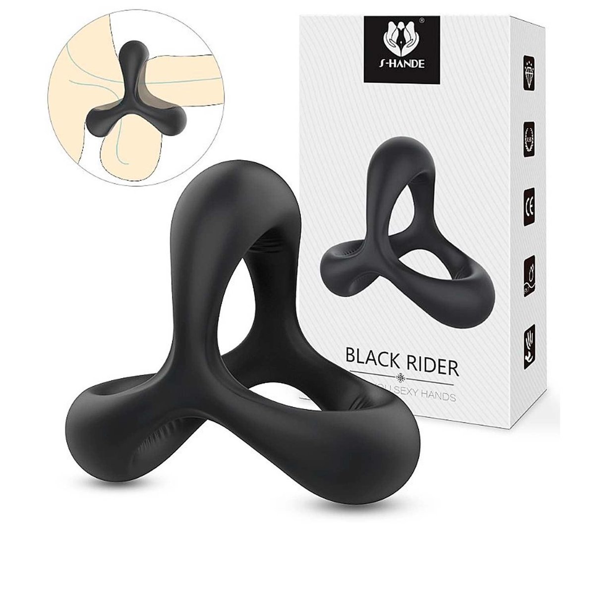 Anel Peniano e de Escroto - Black Rider