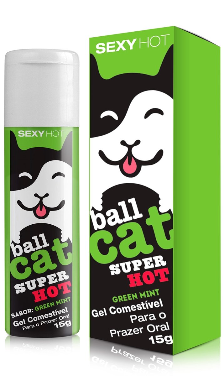 BALL CAT - GEL COMESTÍVEL SUPER HOT - GREEN MINT - 15G, Adão e Eva BALL CAT - GEL COMESTÍVEL SUPER HOT - GREEN MINT - 15G, Adão e Eva - Butique Bella