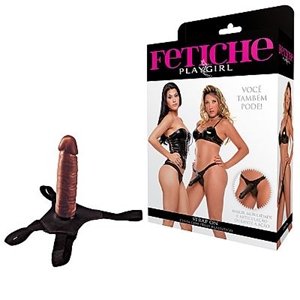 STRAP ON - CINTA COM PÊNIS REALÍSTICO DE 16CM, Adão e Eva - Butique Bella