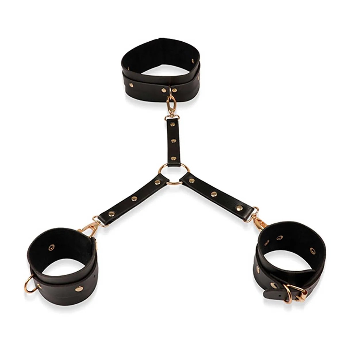 KIT BONDAGE - COLEIRA COM SUPORTE PARA BRACELETE, Adão e Eva KIT BONDAGE - COLEIRA COM SUPORTE PARA BRACELETE, Adão e Eva - Butique Bella