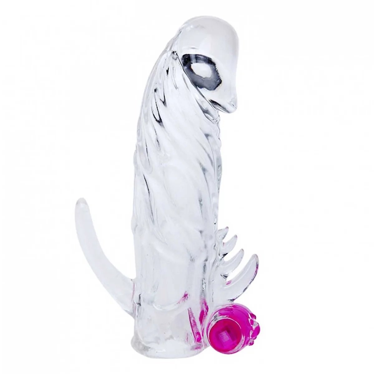 CAPA PENIANA TRANSPARENTE COM CÁPSULA VIBRATÓRIA, Importado - Butique Bella