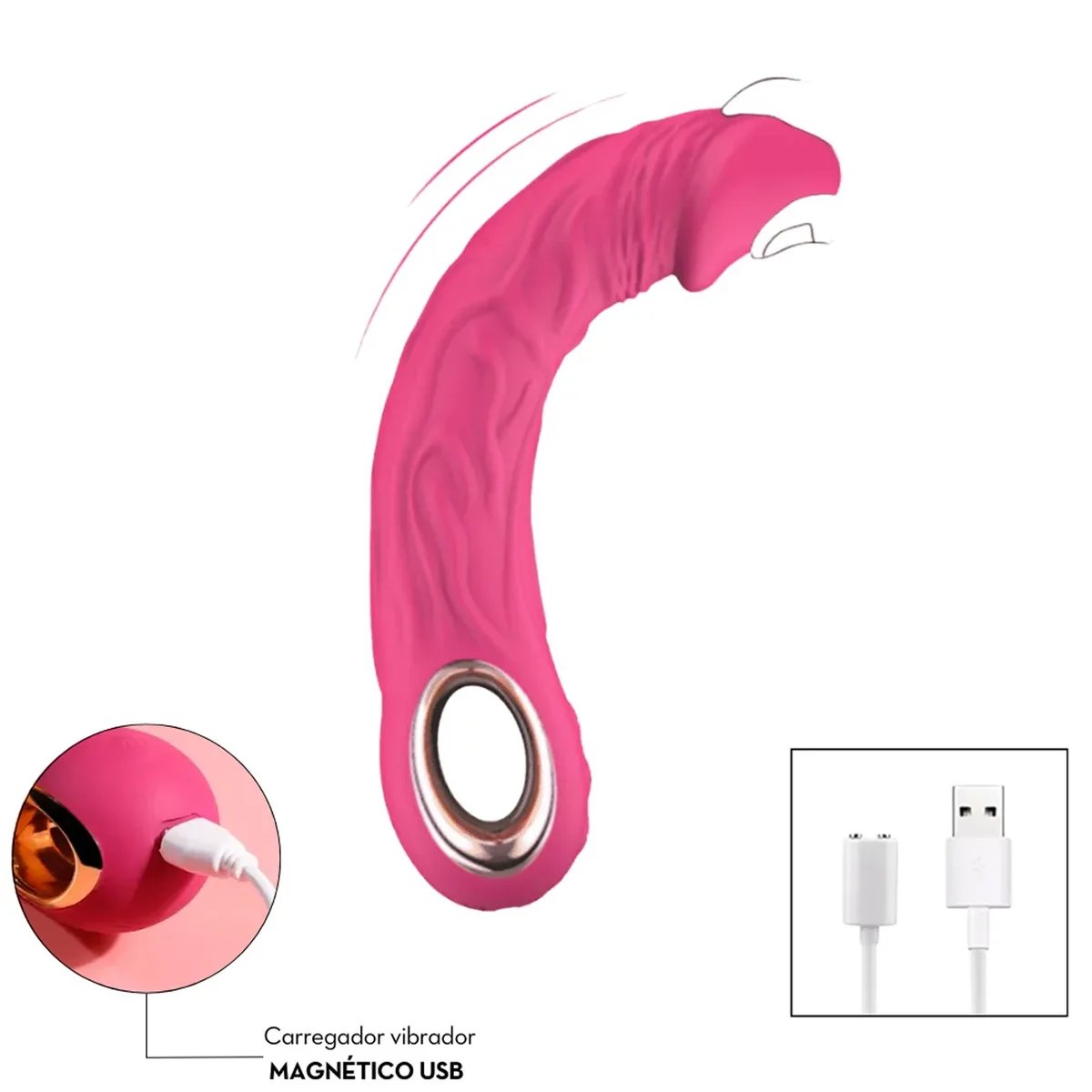 VIBRADOR PONTO G EM FOMATO DE GLANDE 10 VIBRAÇÕES, Adão e Eva - Butique Bella