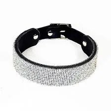 Choker em Strass e Couro Legitimo