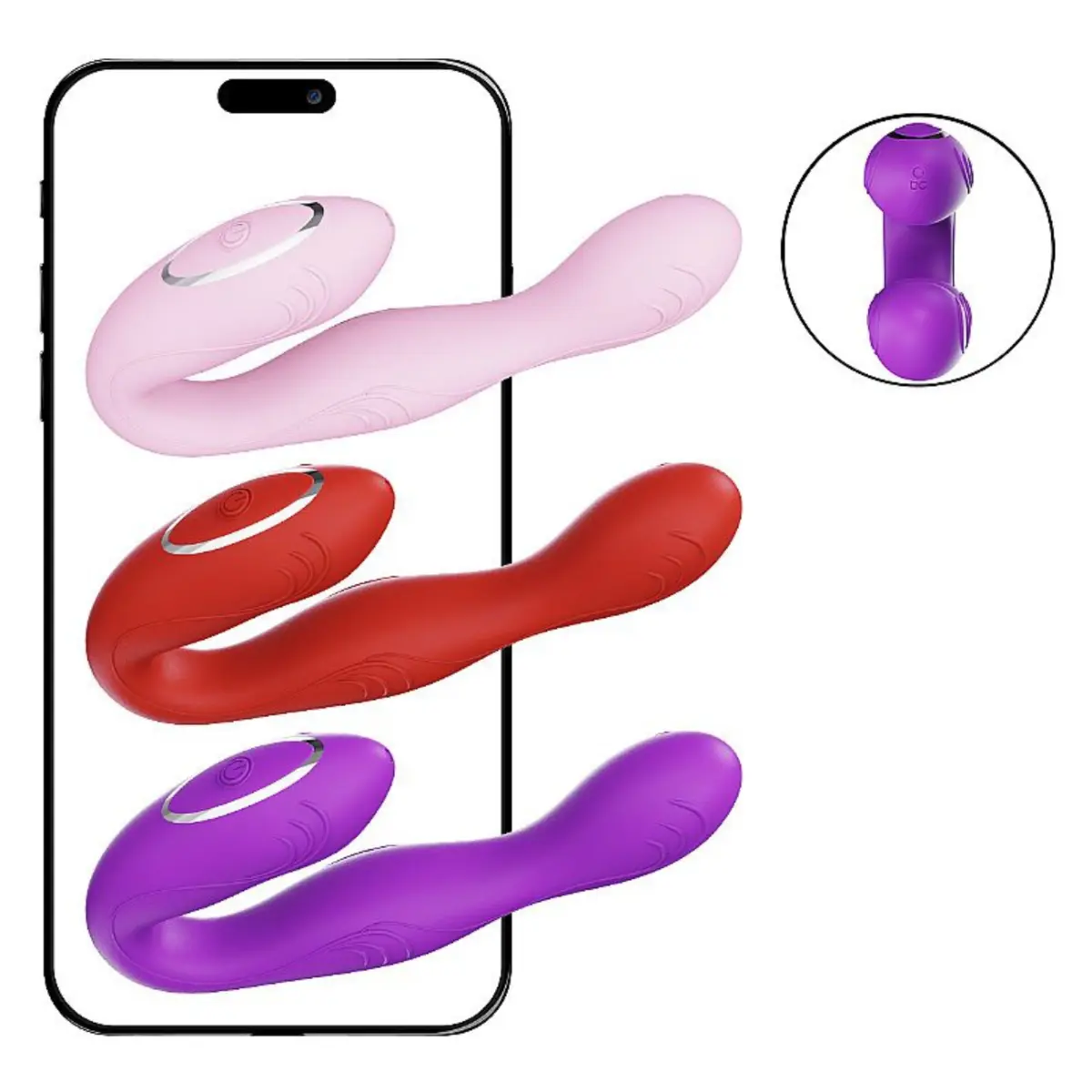 VIBRADOR DE PONTO G E CLITÓRIS - VIA APP, Importado - Butique Bella
