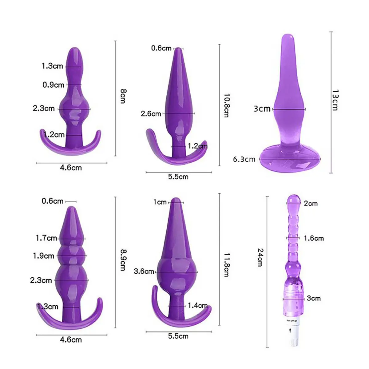 KIT PLUG ANAL PROGRESSIVO COM VIBRO + DEDEIRA KIT PLUG ANAL PROGRESSIVO COM VIBRO + DEDEIRA - vista adicional - Butique Bella