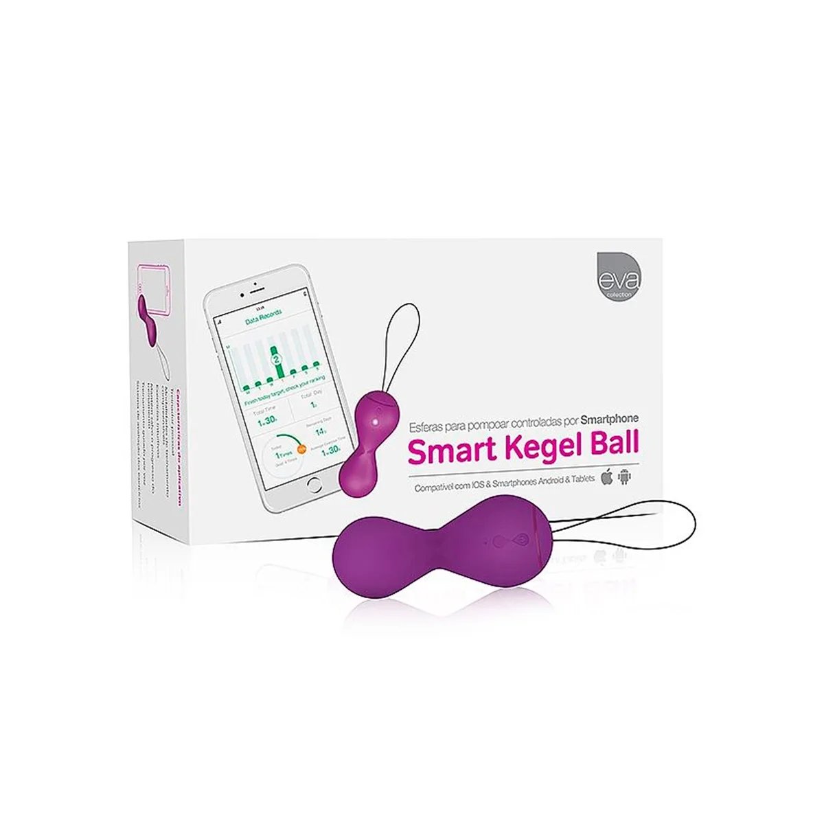 SMART KEGEL BALL - ESFERA DE POMPOAR COM APLICATIVO, Adão e Eva - Butique Bella
