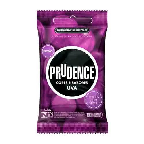 PRESERVATIVO PRUDENCE - CORES E SABORES - SABOR UVA 3UN - Butique Bella