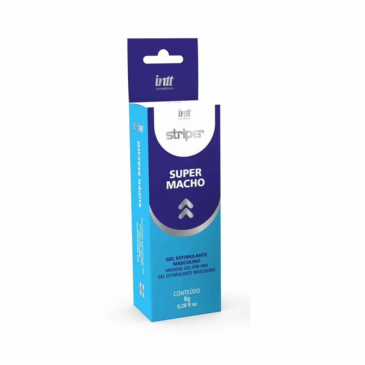 EXCITANTE MASCULINO - SUPER MACHO 8G - LINHA STRIPER INTT, Intt - vista adicional - Butique Bella