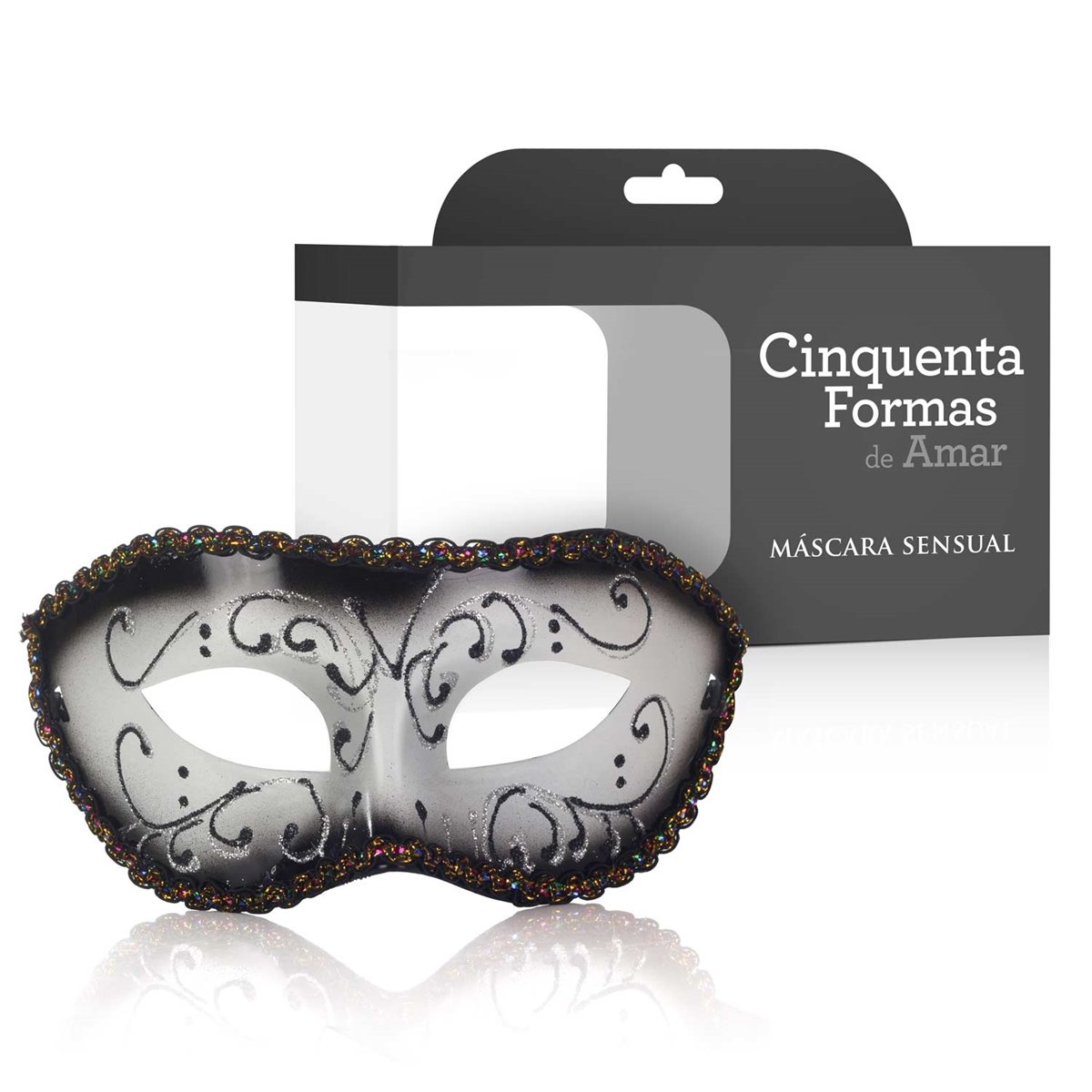 MÁSCARA SENSUAL PRETA E PRATA - CINQUENTA FORMAS DE AMAR, Adão e Eva - Butique Bella