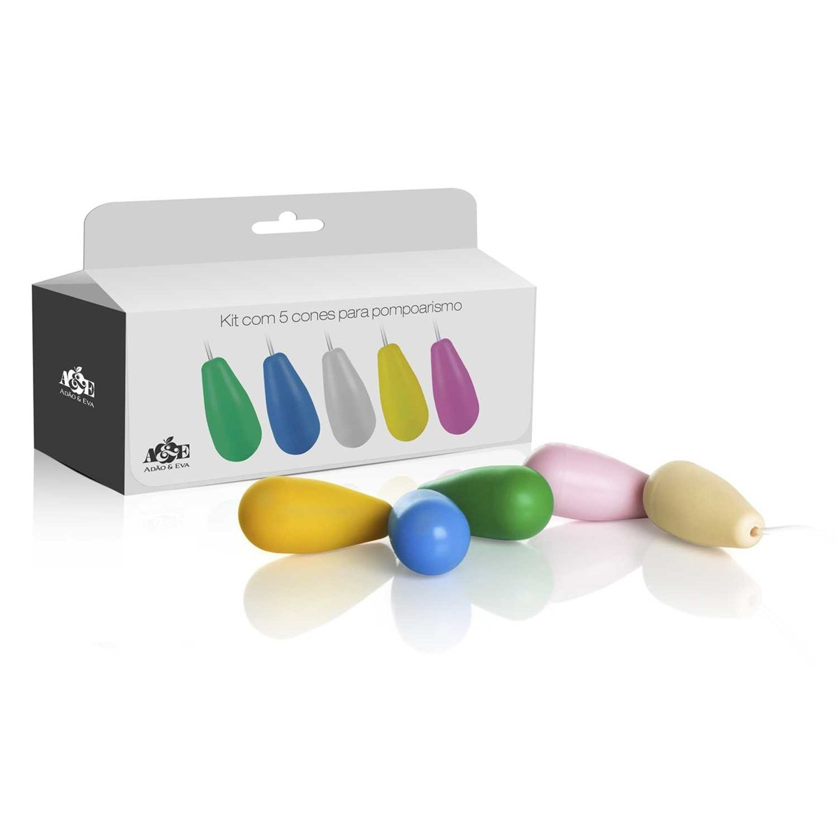 JOGO COM 5 CONES PARA POMPOARISMO, Adão e Eva - Butique Bella
