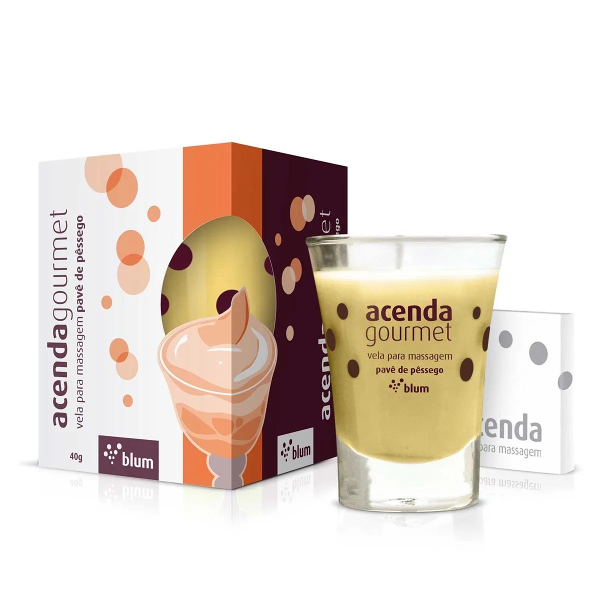 VELA BEIJÁVEL ACENDA GOURMET - PAVÊ DE PÊSSEGO - Butique Bella