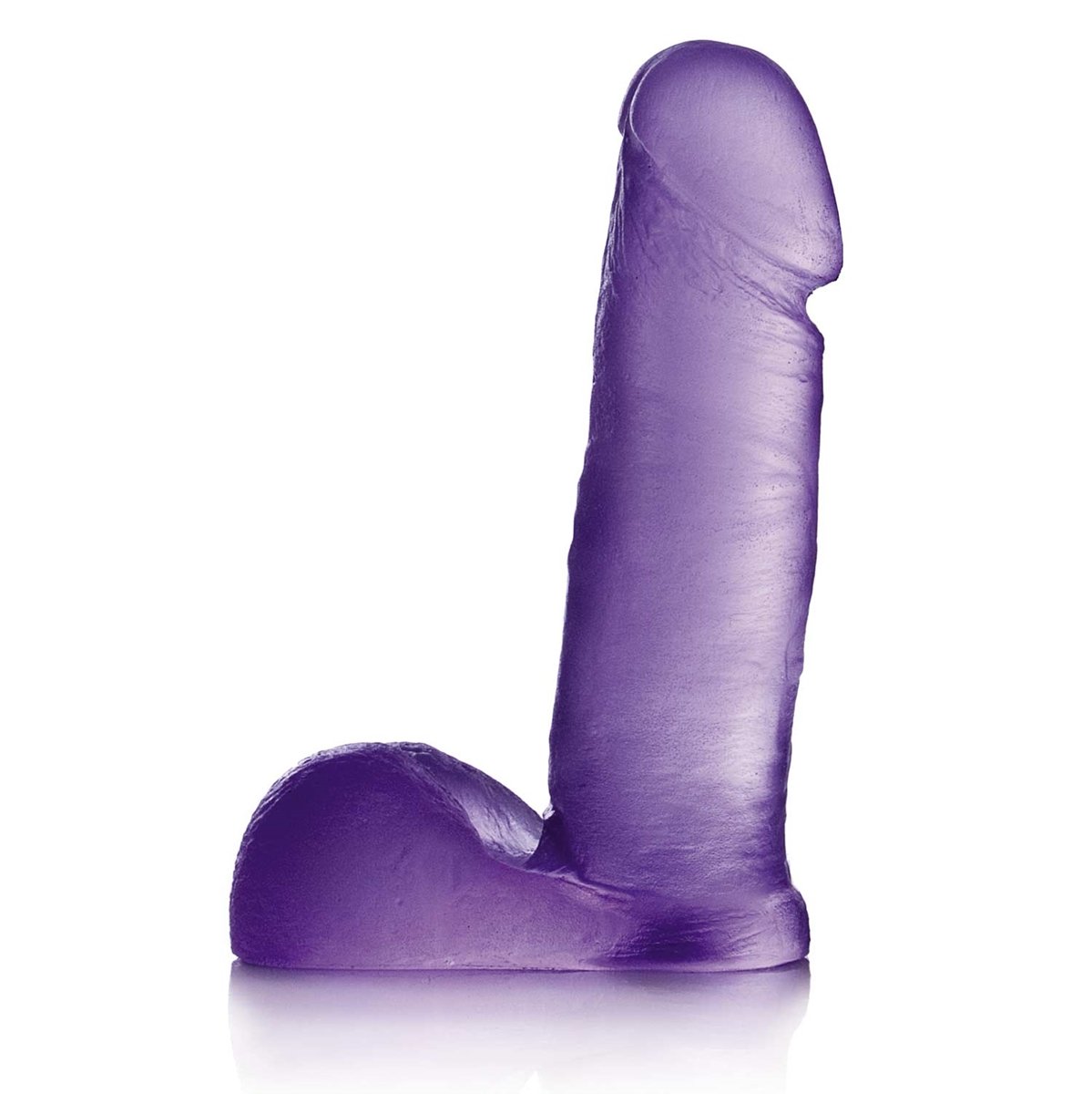 Pênis realístico com escroto e aroma de uva - 14cm